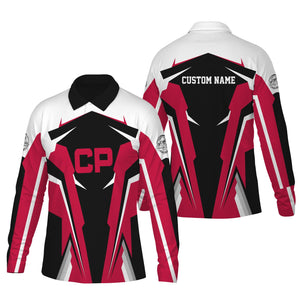 Railspirit Personalized Canadian Pacific Railroad Long Sleeve Polo Shirt Strong Line Train Long Sleeve Polo Shirt Gift Idea For Train Lover