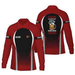 Railspirit Personalized Western Maryland Railway Long Sleeve Polo Shirt Train Long Sleeve Polo Shirt Gift Idea For Train Lover