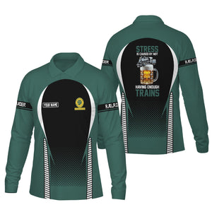 Railspirit Personalized Southern Railway U.S Long Sleeve Polo Shirt SOU Train Long Sleeve Polo Shirt Gift Idea For Train Lover