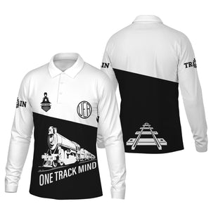 Railspirit Custom Name Union Electric Railway Long Sleeve Polo Shirt One Track Mind Printed Shirt