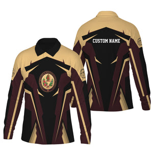 Railspirit Personalized London, Midland and Scottish Railway Long Sleeve Polo Shirt Strong Line Train Long Sleeve Polo Shirt Gift Idea For Train Lover