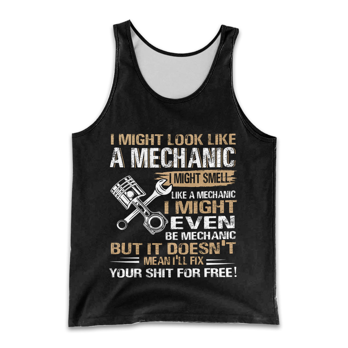 I Might Look Like A Mechanic Men Tank Top Mechanical Repair Parts Tools Printed Shirt