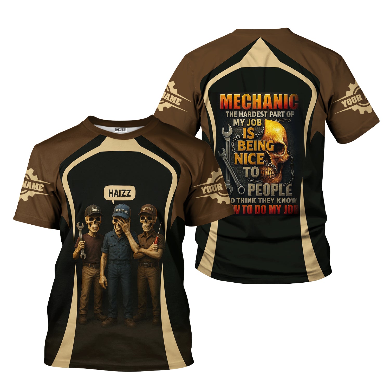 Personalized T-Shirt Mechanic The Hardest Part Of My Job Is Being Nice To People Who Think They Know How To Do My Job Funny Shirt