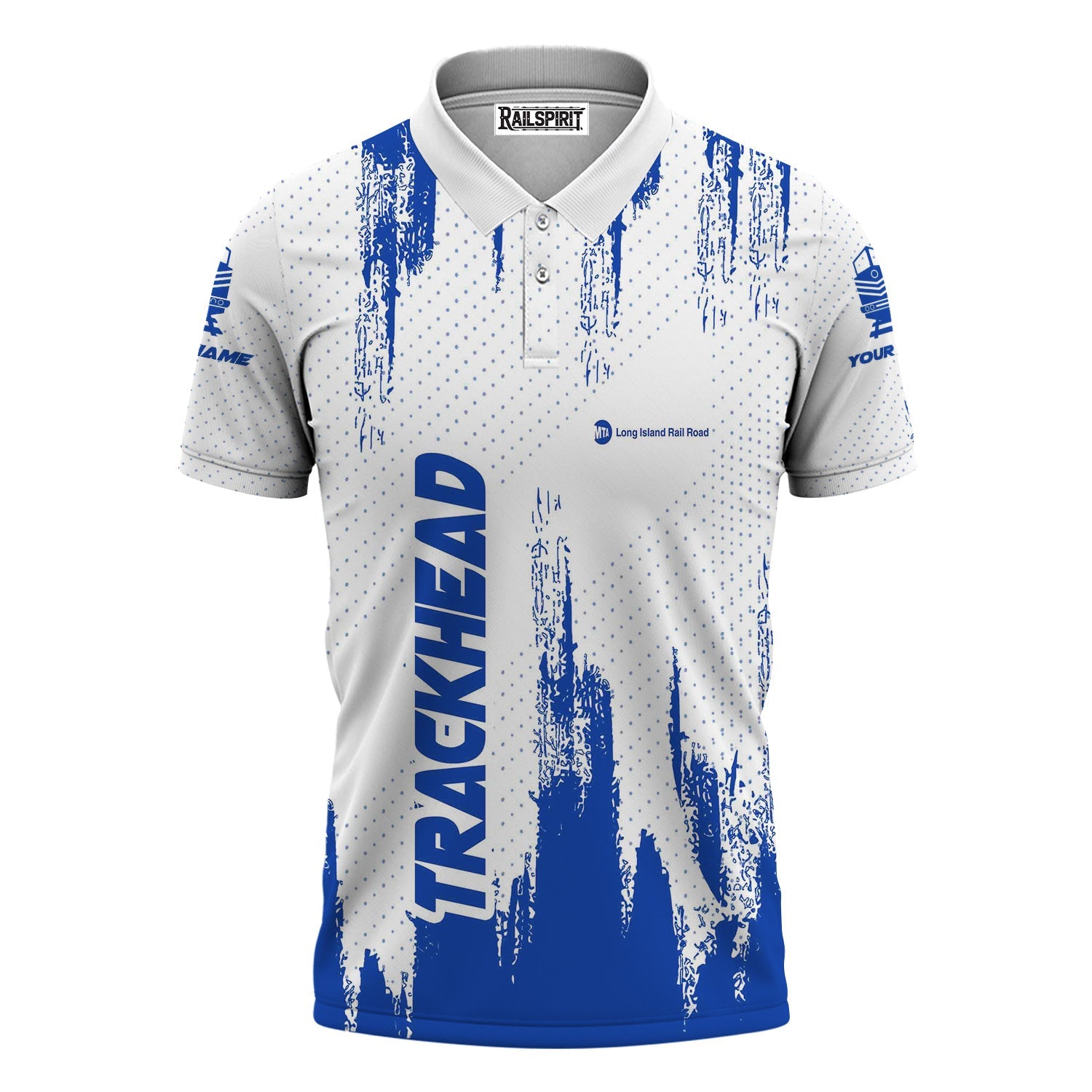 Railspirit Personalized Long Island Railroad Polo Shirt Paint Impact Design Train Shirt for Trackhead