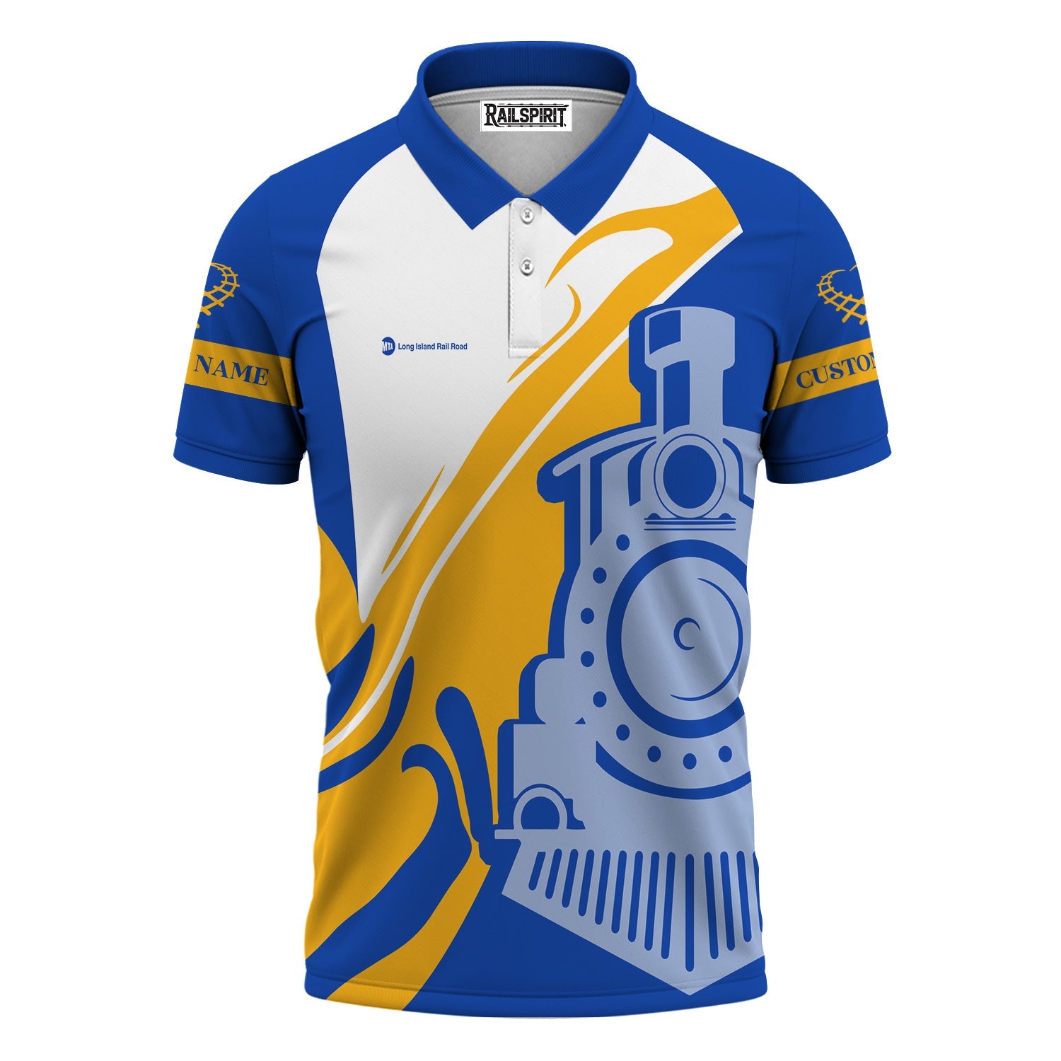 Railspirit Personalized Long Island Railroad Polo Shirt Flame-Inspired Style Shirt Gift Idea For Train Lovers