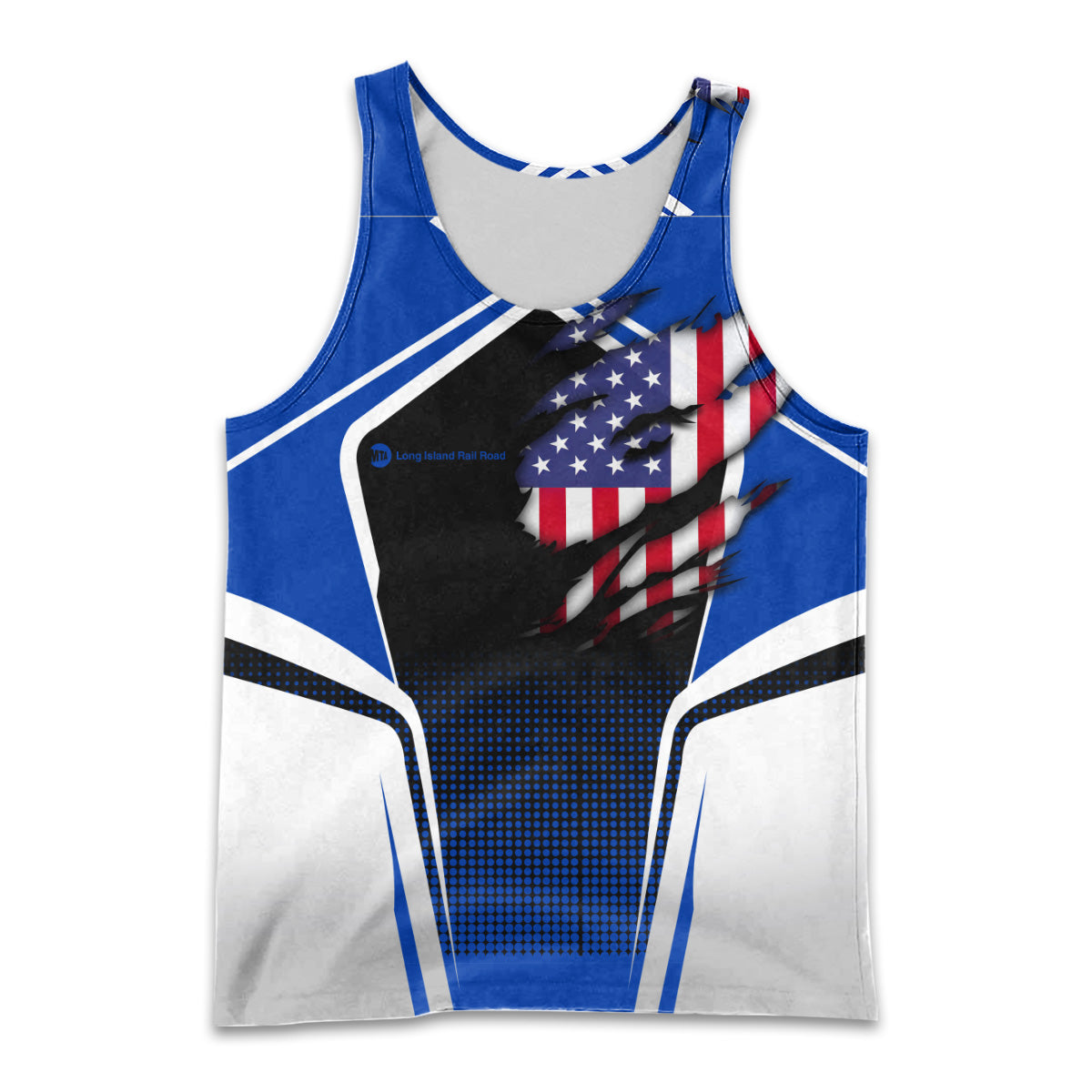 Railspirit Personalized Long Island Railroad Men Tank Top American Eagle Vintage Train Shirt