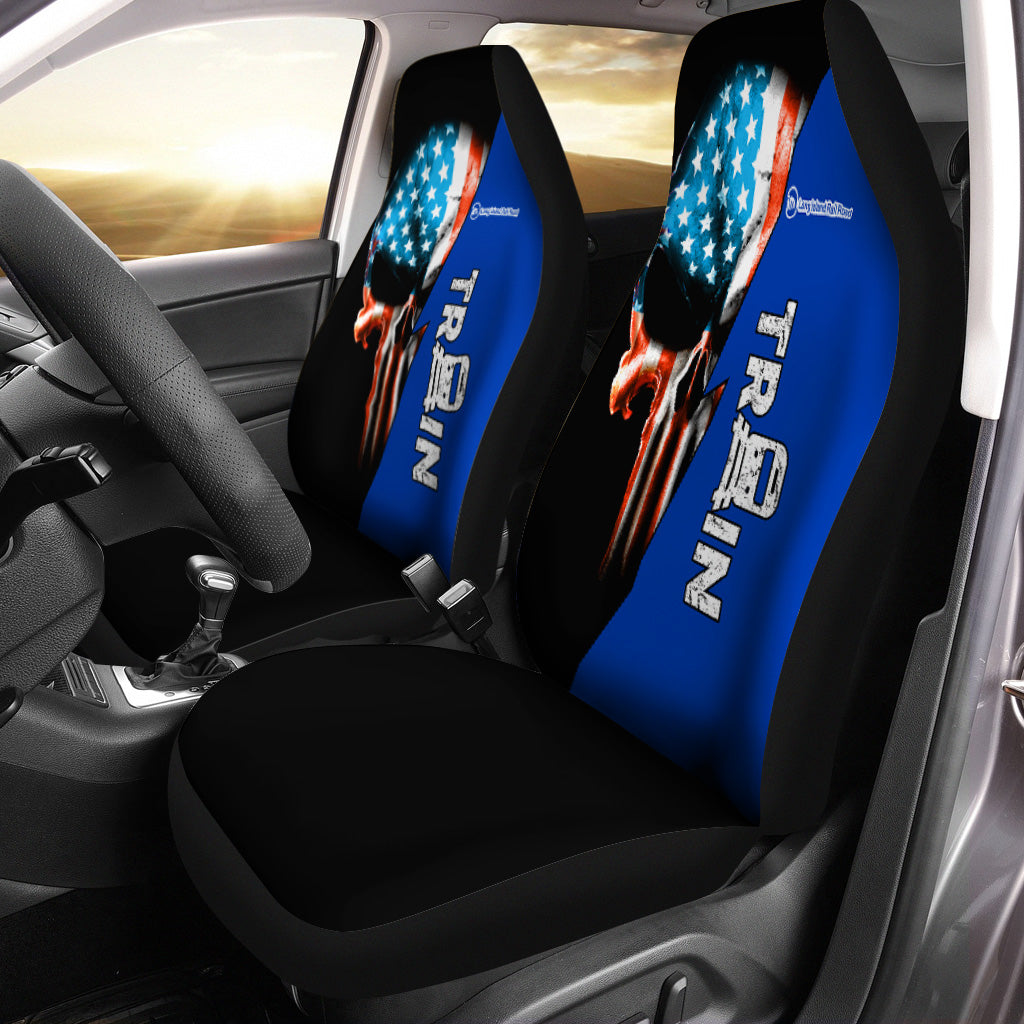 Railspirit Long Island Railroad Car Seat Cover Train Skull American Flag Style Seat Cover
