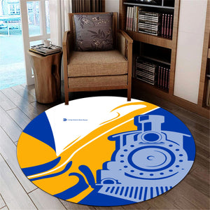 Railspirit Long Island Railroad Round Mat Flame-Inspired Style Mat Gift Idea For Train Lovers
