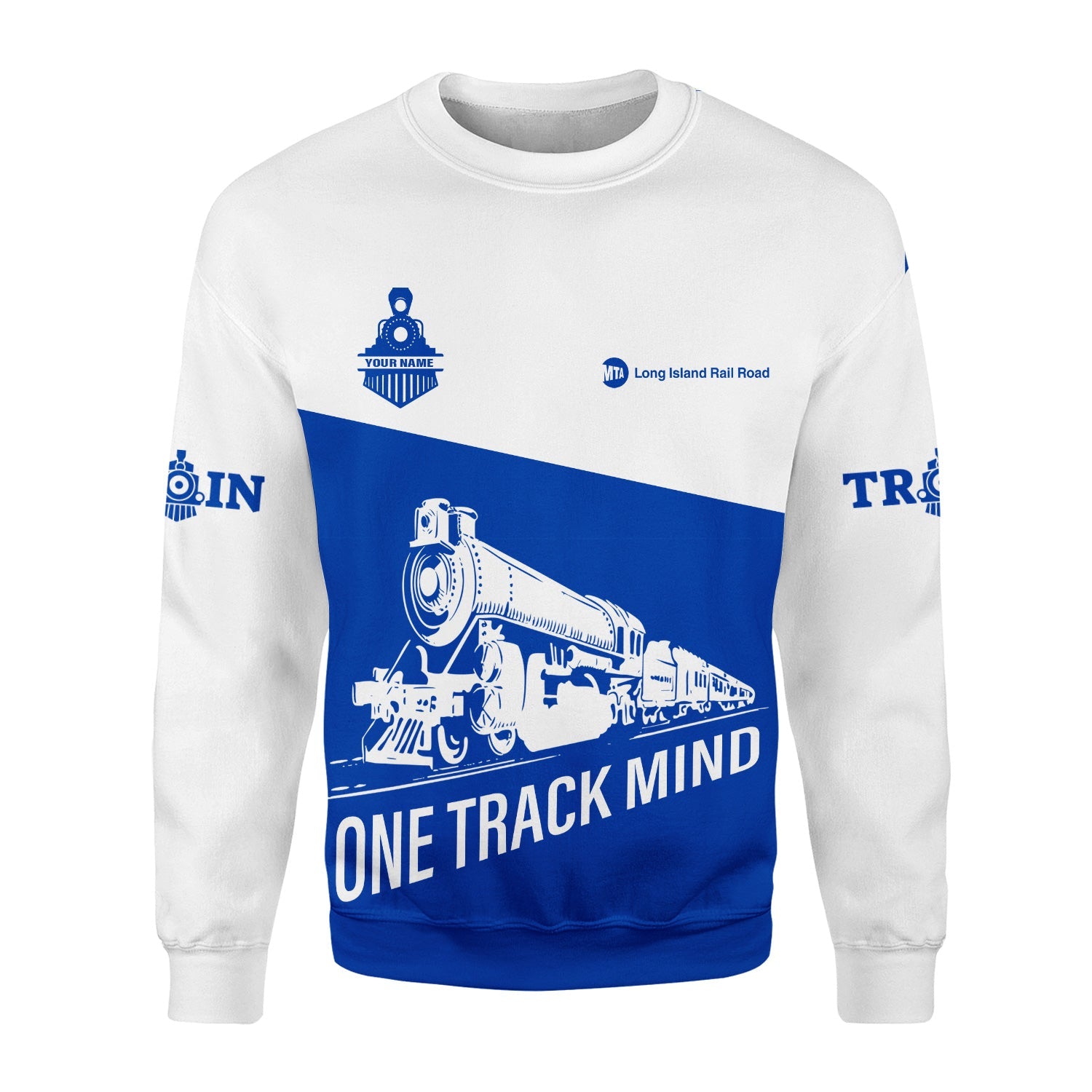 Railspirit Personalized Long Island Railroad Sweatshirt One Track Mind Train Sweater Gift Idea For Train Lover
