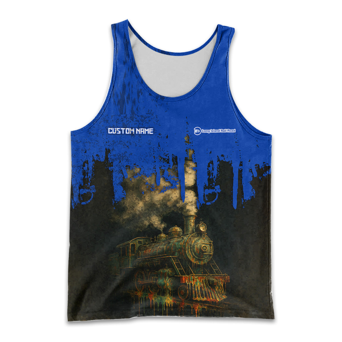 Railspirit Personalized Long Island Railroad Men Tank Top Vintage Train Art Style Shirt For Locomotive Fans