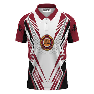 Railspirit Personalized Chicago Great Western Railroad Polo Shirt Railroad Tribute Design Train Shirt for Train Lovers