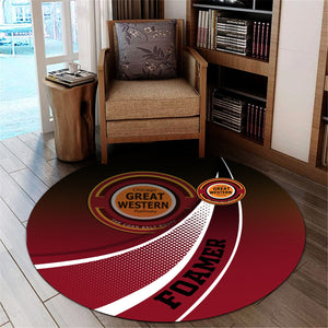 Railspirit Chicago Great Western Railroad Round Mat Railway-Themed Style Mat Gift Idea For Trainspotter