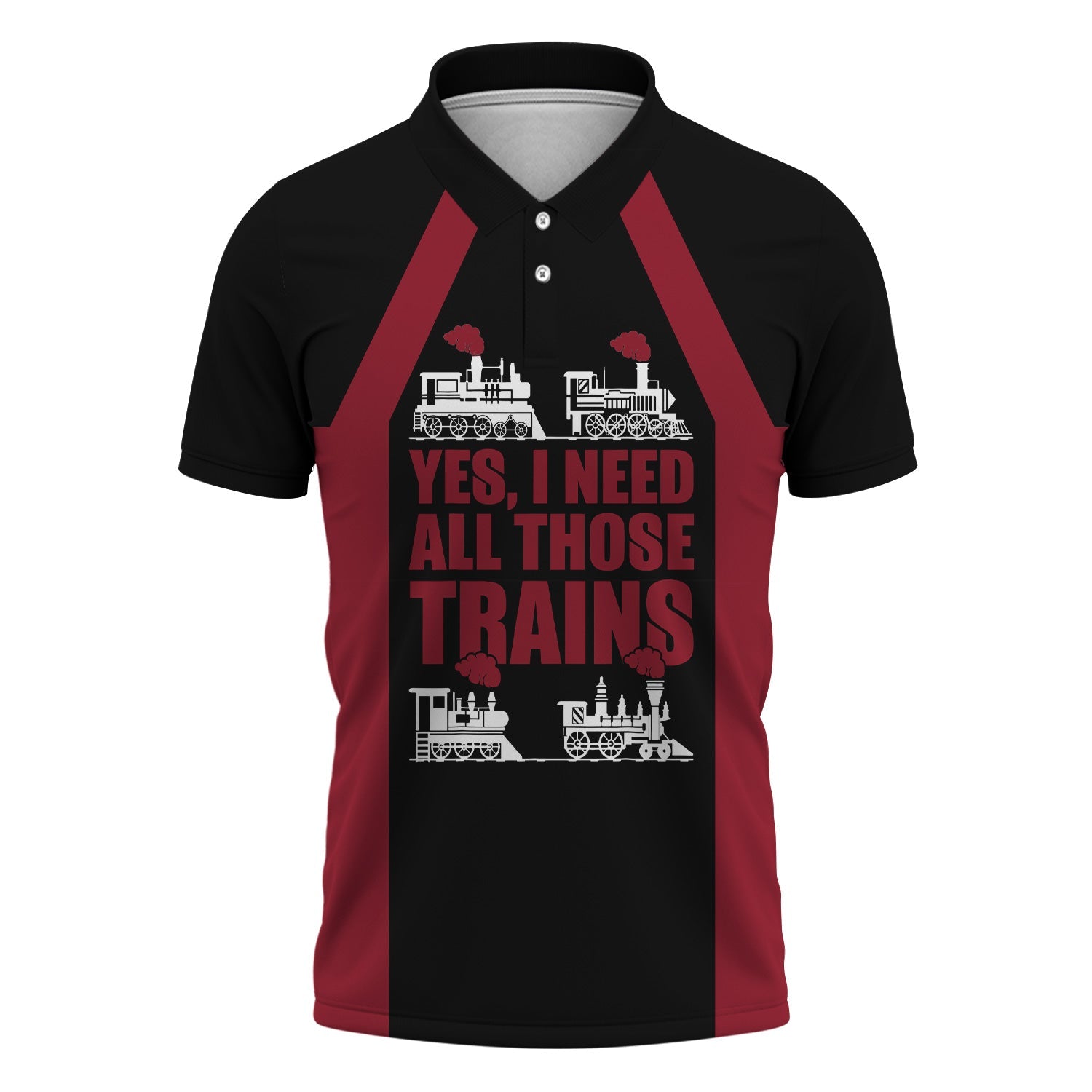 Railspirit Custom Name Chicago Great Western Railroad Polo Shirt Yes I Need All Those Train Printed Shirt