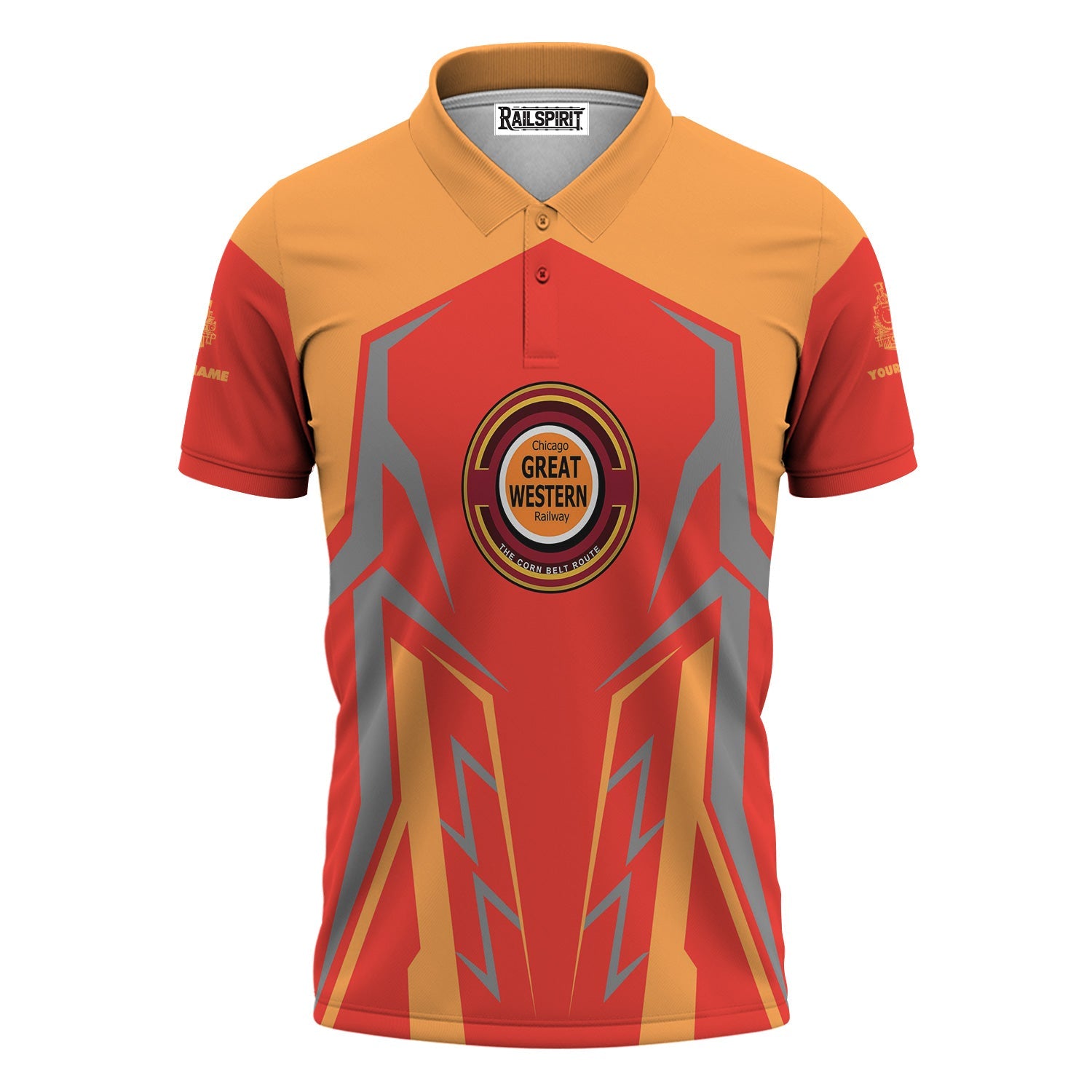 Railspirit Personalized Chicago Great Western Railroad Polo Shirt Futuristic Design with Custom Job Train Shirt