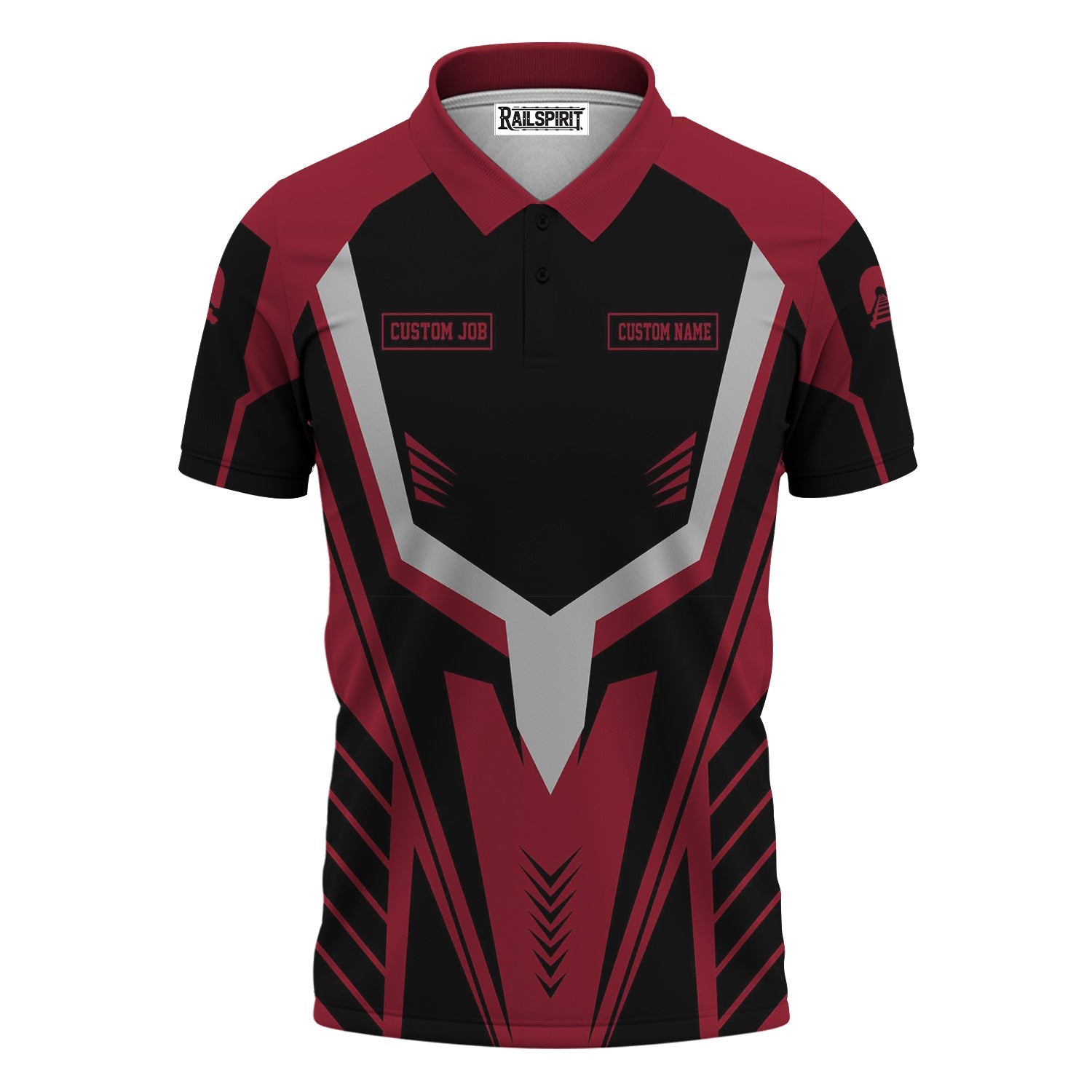 Railspirit Personalized Chicago Great Western Railroad Polo Shirt Workwear-Inspired with Custom Position Train Shirt