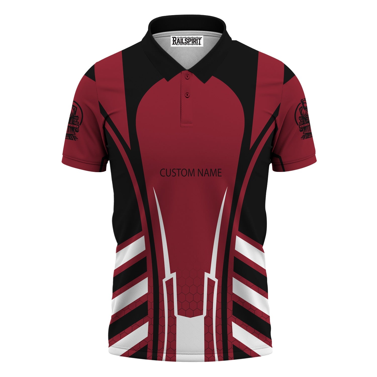 Railspirit Personalized Chicago Great Western Railroad Polo Shirt Striped Railroad Style Train Shirt All Over Print