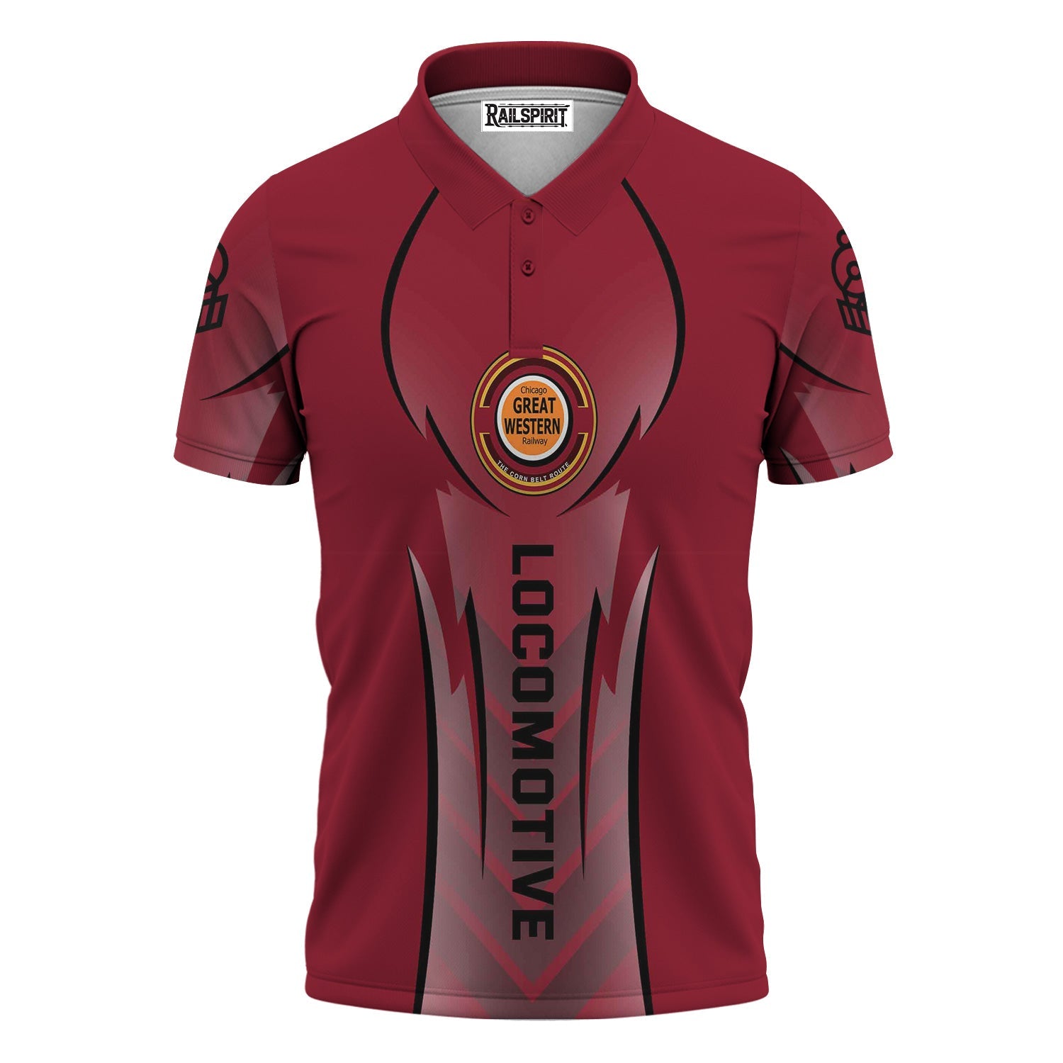 Railspirit Personalized Chicago Great Western Railroad Polo Shirt Striking Line Style Train Shirt For Locomotive Lovers
