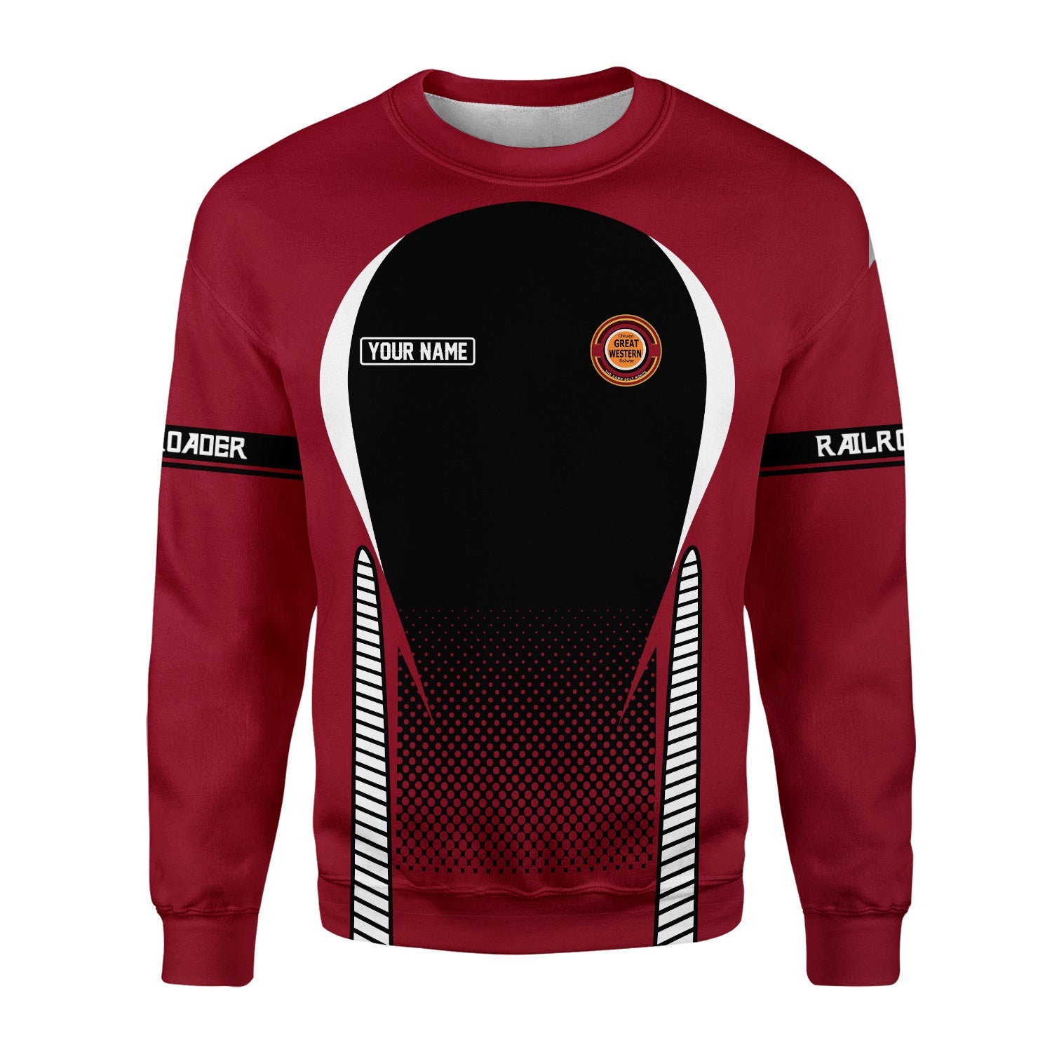 Railspirit Personalized Chicago Great Western Railroad Sweatshirt Stress Is Caused By Not Having Enough Trains Shirt All Over Print Shirt