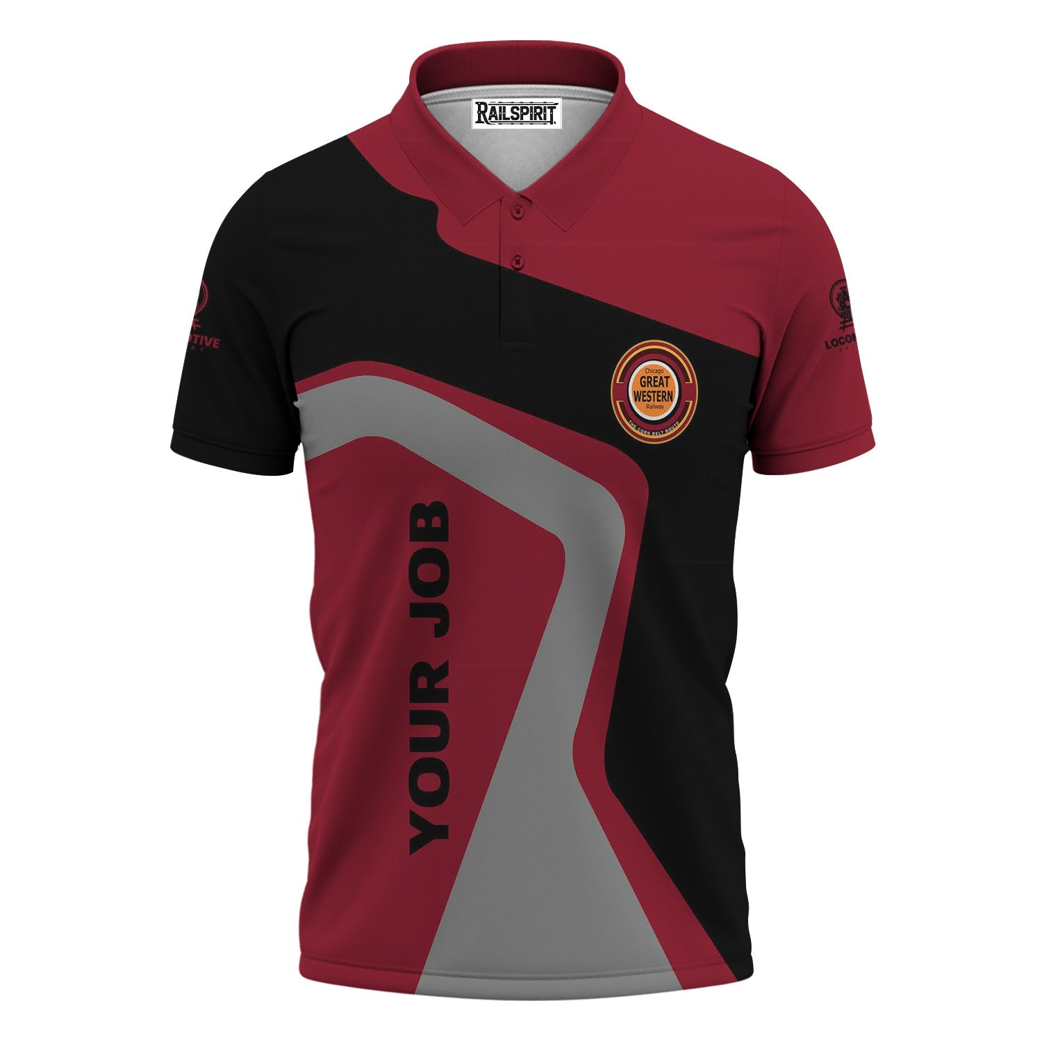 Railspirit Personalized Chicago Great Western Railroad Polo Shirt Unique Design with Custom Job Position Train Shirt