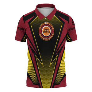 Railspirit Personalized Chicago Great Western Railroad Polo Shirt Lightning Graphic Style Shirt Gift Idea For Train Lover