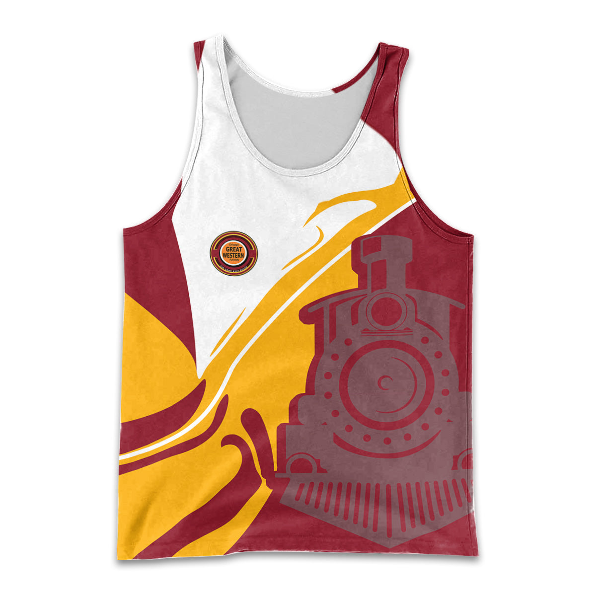 Railspirit Personalized Chicago Great Western Railroad Men Tank Top Flame-Inspired Style Shirt Gift Idea For Train Lovers