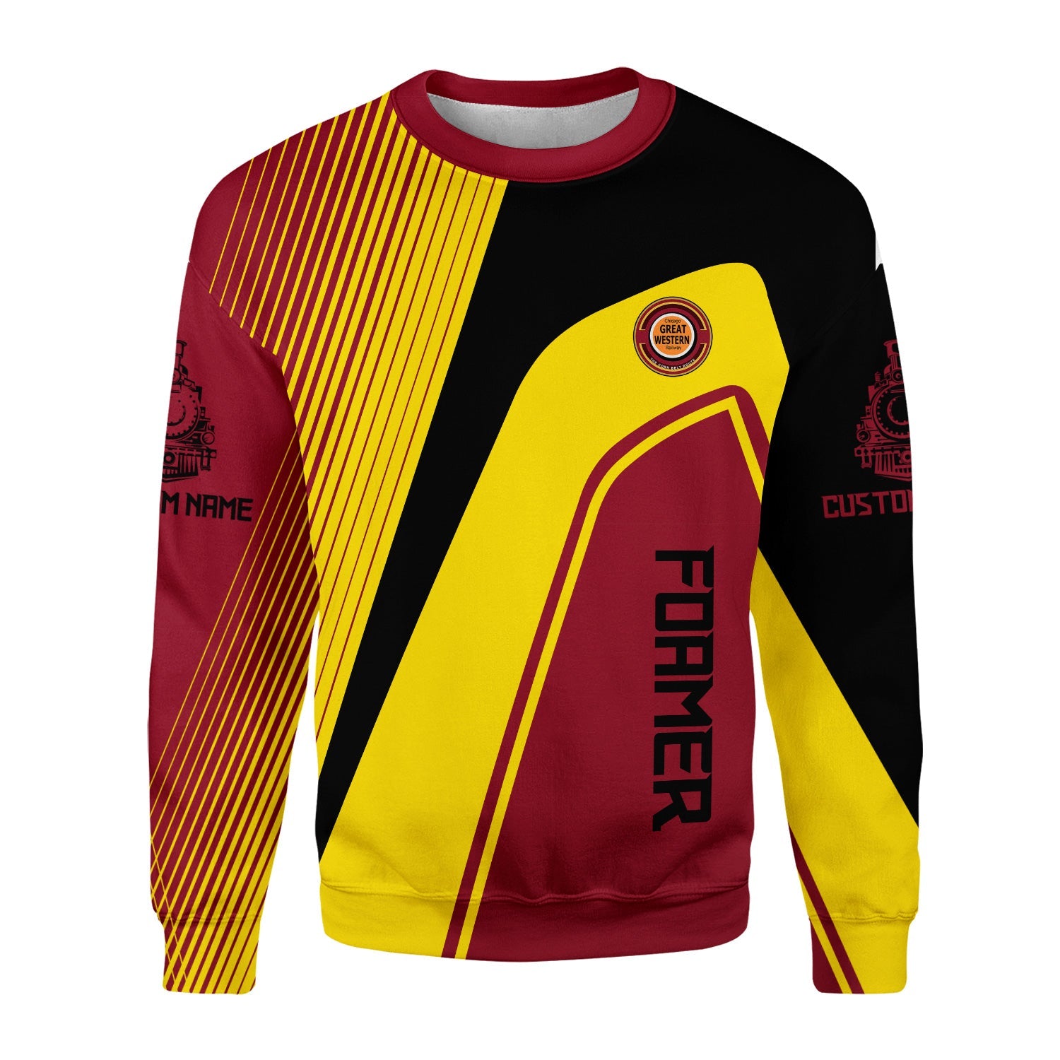 Railspirit Personalized Chicago Great Western Railroad Sweatshirt Vibrant Striking Style Shirt For Rail Enthusiasts