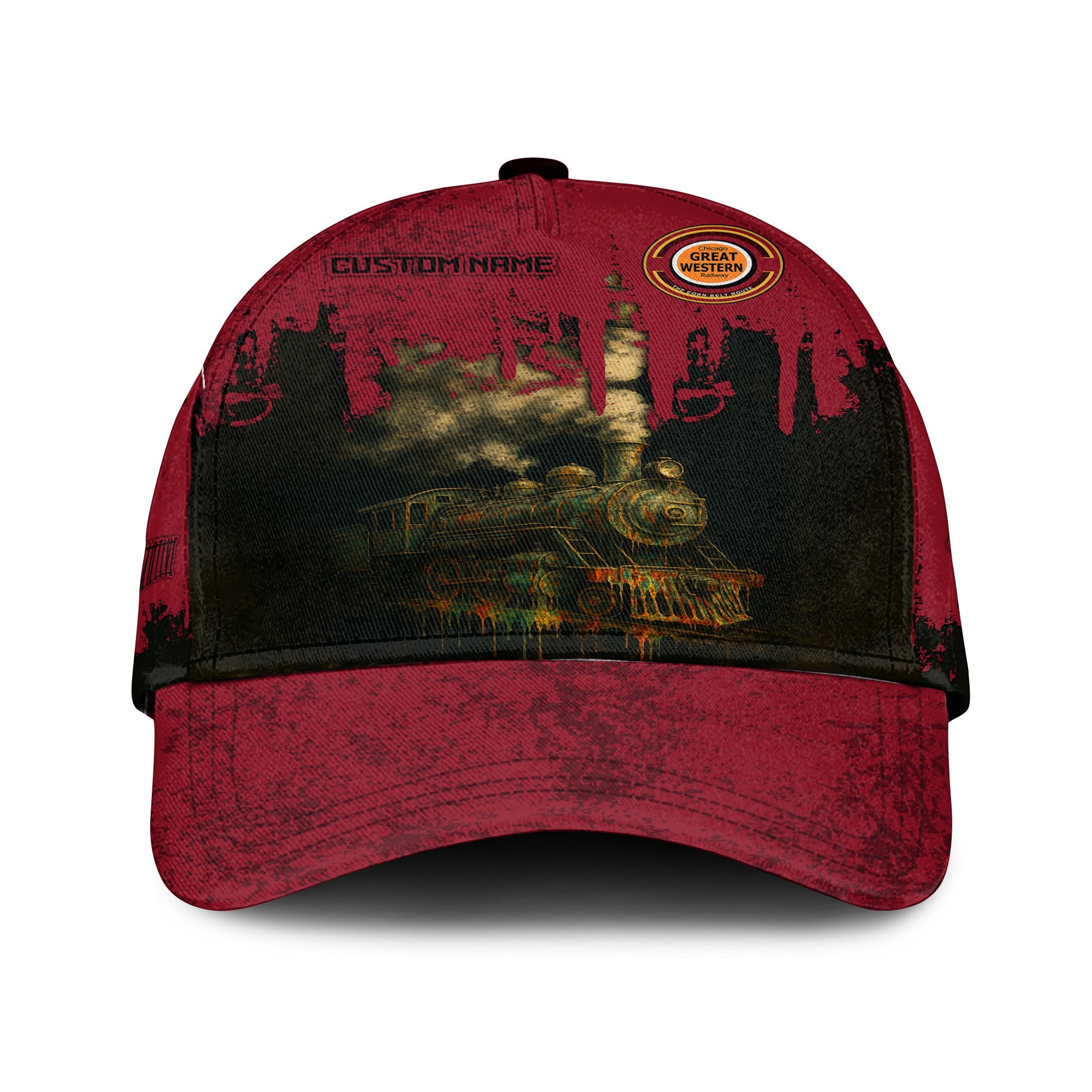 Railspirit Personalized Chicago Great Western Railroad Classic Cap Vintage Train Art Style Cap For Locomotive Fans