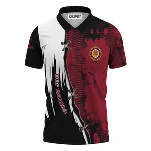 Railspirit Personalized Chicago Great Western Railroad Polo Shirt Retro Stitches Design with Custom Position Train Shirt