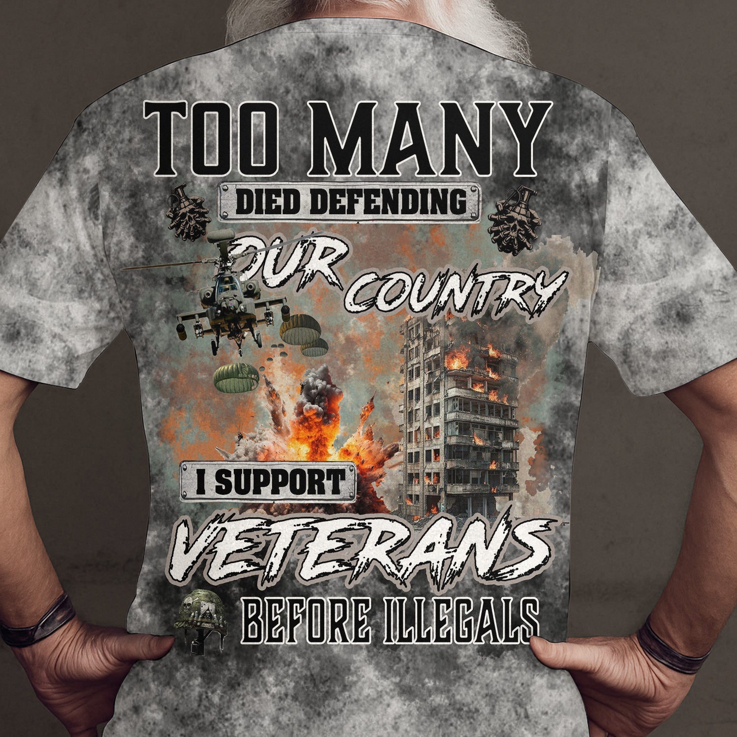 Too Many Died Defending Our Country, Support Our Veterans T-Shirt, Patriotic Military Hoodie, War Graphic Shirt For Men