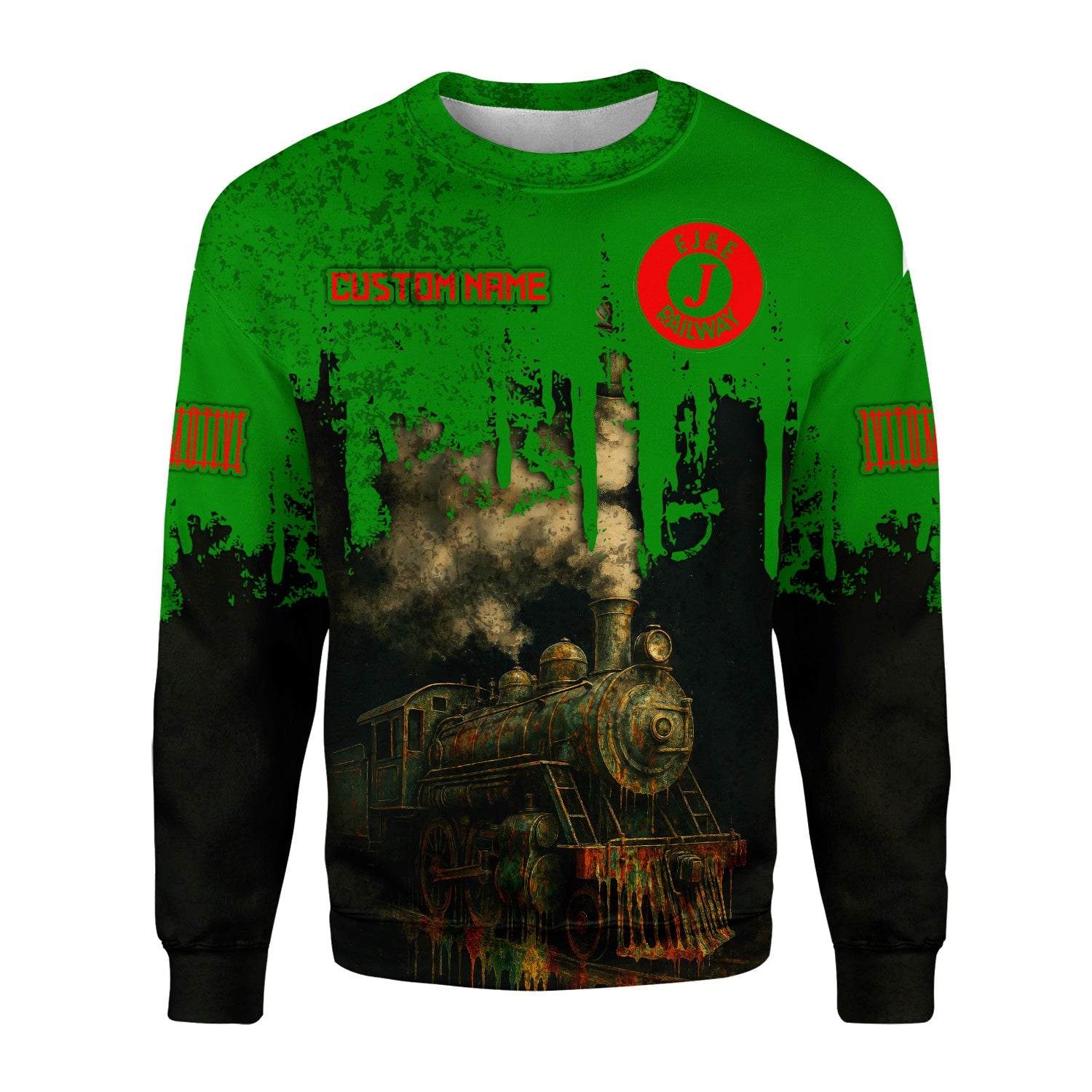 Railspirit Personalized Elgin Joliet And Eastern Railroad Sweatshirt Vintage Train Art Style Shirt For Locomotive Fans