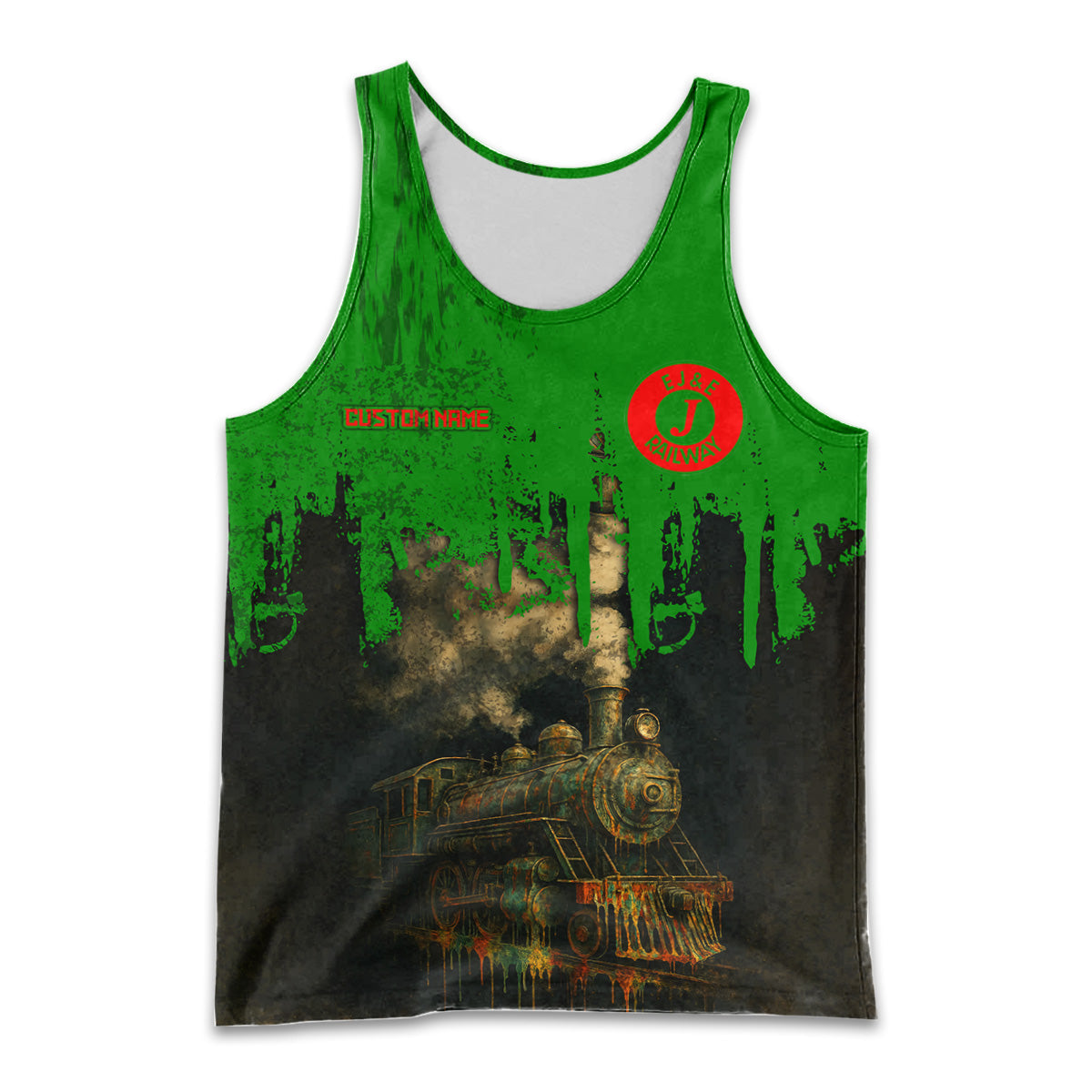 Railspirit Personalized Elgin Joliet And Eastern Railroad Men Tank Top Vintage Train Art Style Shirt For Locomotive Fans