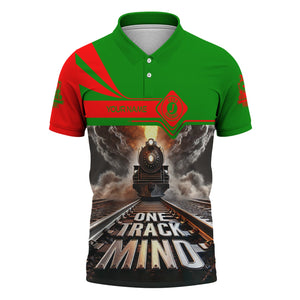 Railspirit Personalized Elgin Joliet And Eastern Railroad Polo Shirt One Track Mind Train Printed Shirt