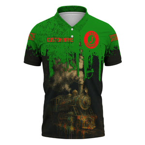 Railspirit Personalized Elgin Joliet And Eastern Railroad Polo Shirt Vintage Train Art Style Shirt For Locomotive Fans