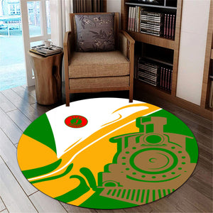 Railspirit Elgin Joliet And Eastern Railroad Round Mat Flame-Inspired Style Mat Gift Idea For Train Lovers