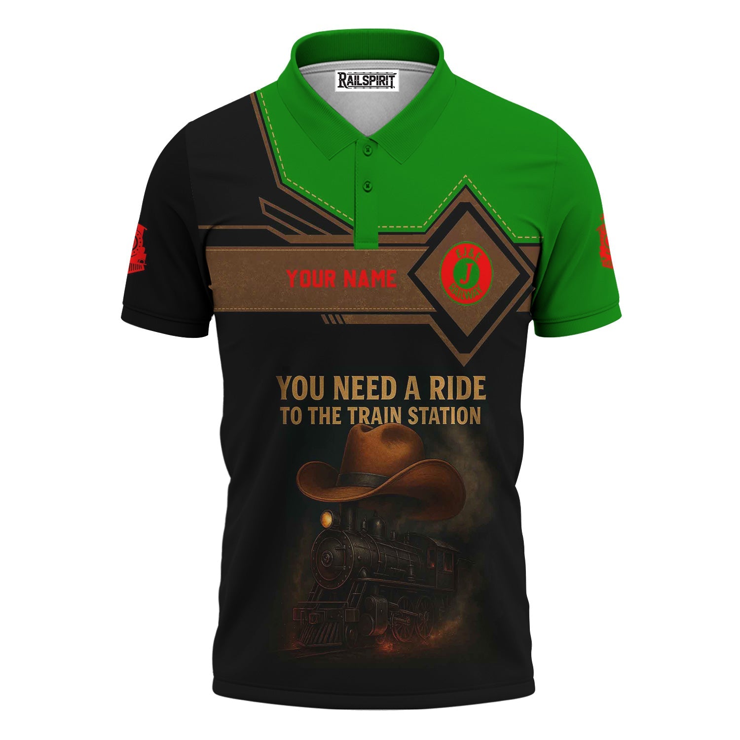 Railspirit Personalized Elgin Joliet And Eastern Railroad Polo Shirt You Need A Ride To The Train Station Shirt For Train Lovers