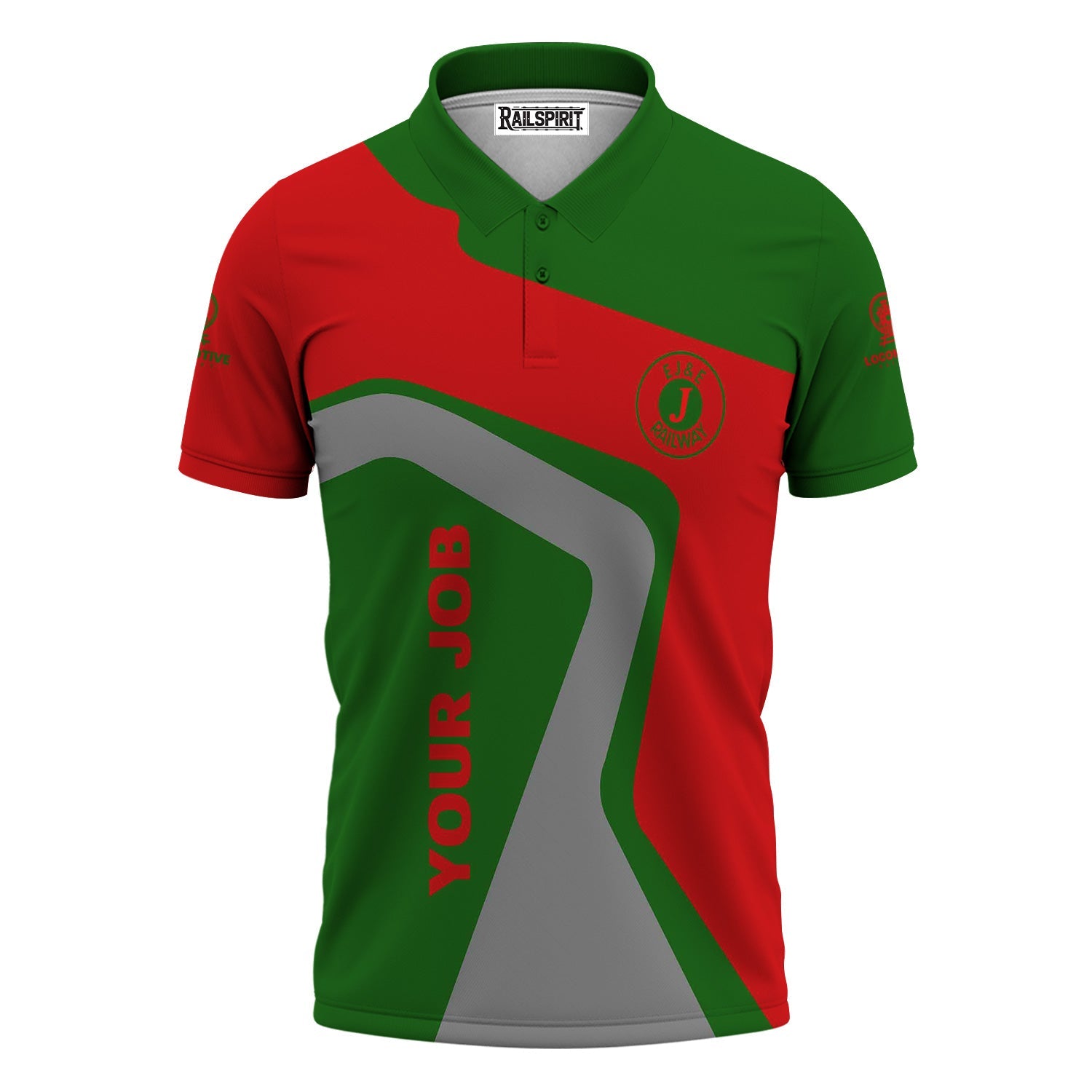 Railspirit Personalized Elgin Joliet And Eastern Railroad Polo Shirt Unique Design with Custom Job Position Train Shirt