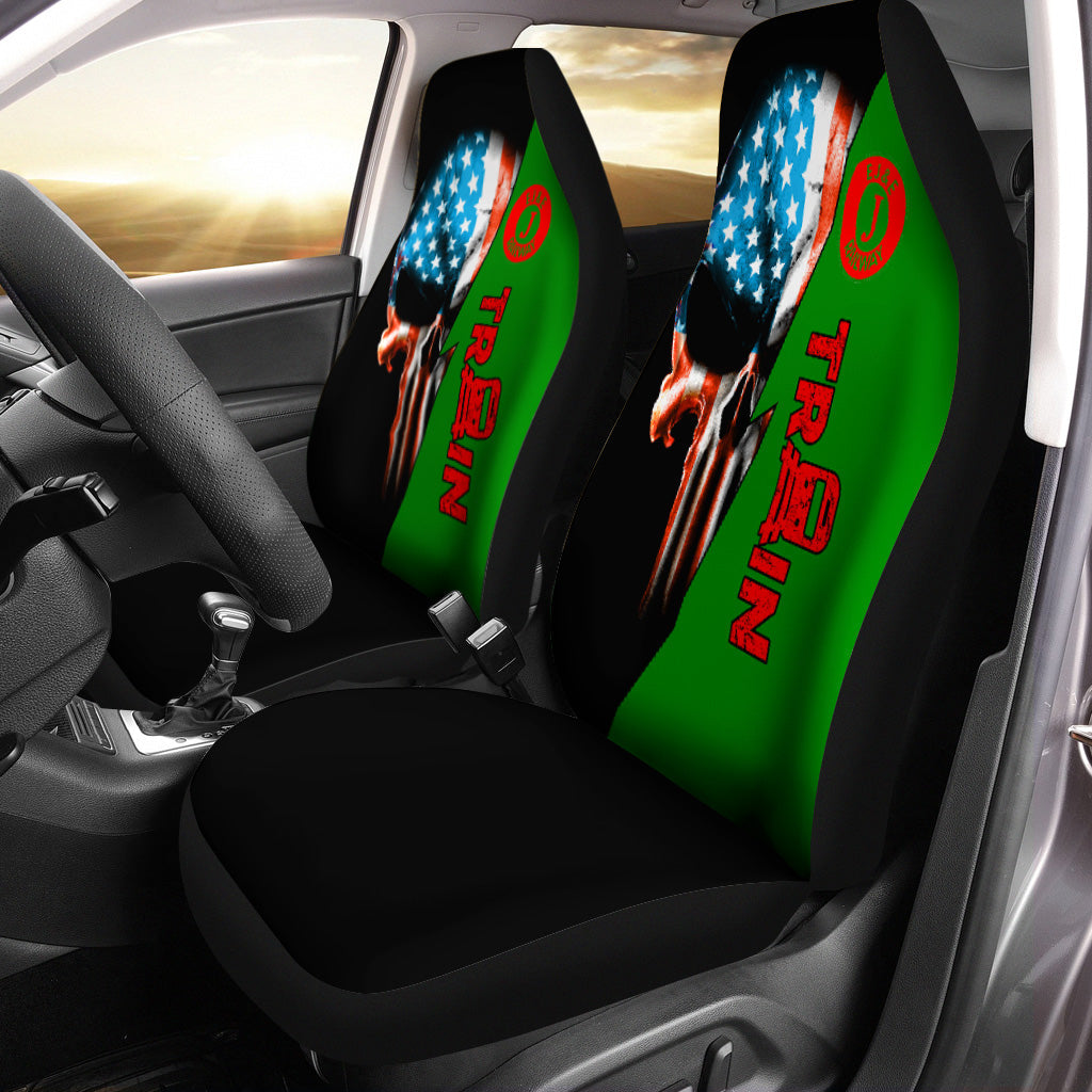 Railspirit Elgin Joliet And Eastern Railroad Car Seat Cover Train Skull American Flag Style Seat Cover