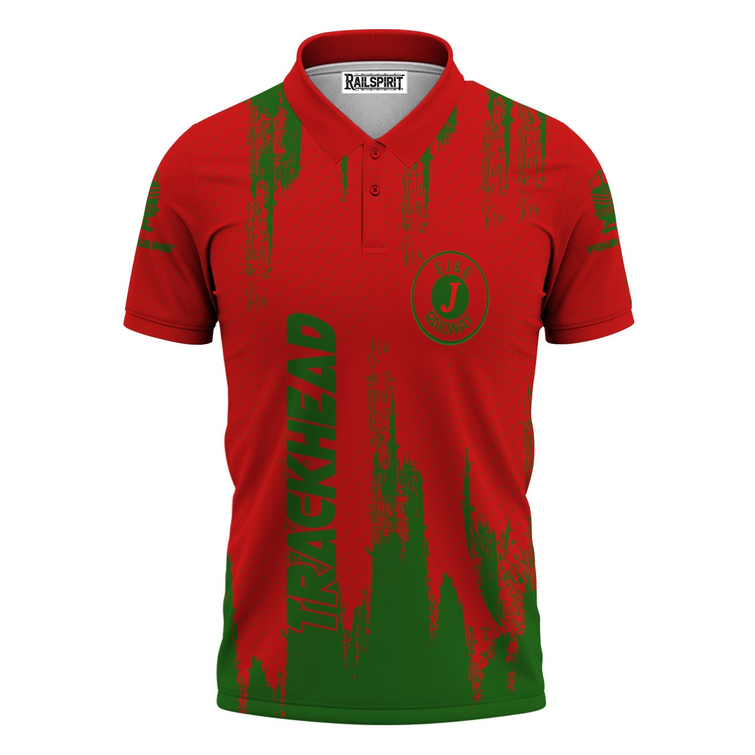 Railspirit Personalized Elgin Joliet And Eastern Railroad Polo Shirt Paint Impact Design Train Shirt for Trackhead