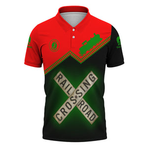 Railspirit Personalized Elgin Joliet And Eastern Railroad Polo Shirt Railroad Crossing Printed Train Track Shirt