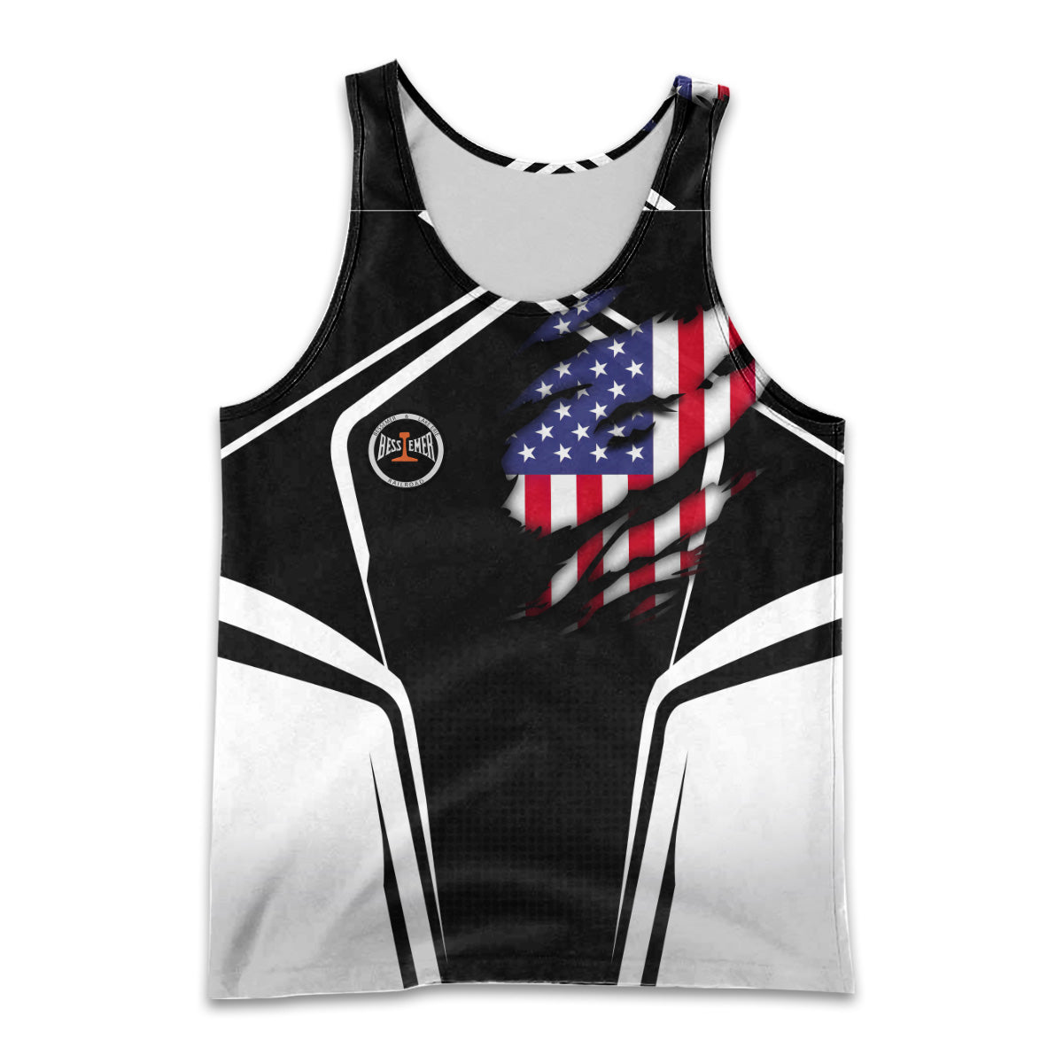 Railspirit Personalized Bessemer And Lake Erie Railroad Men Tank Top American Eagle Vintage Train Shirt