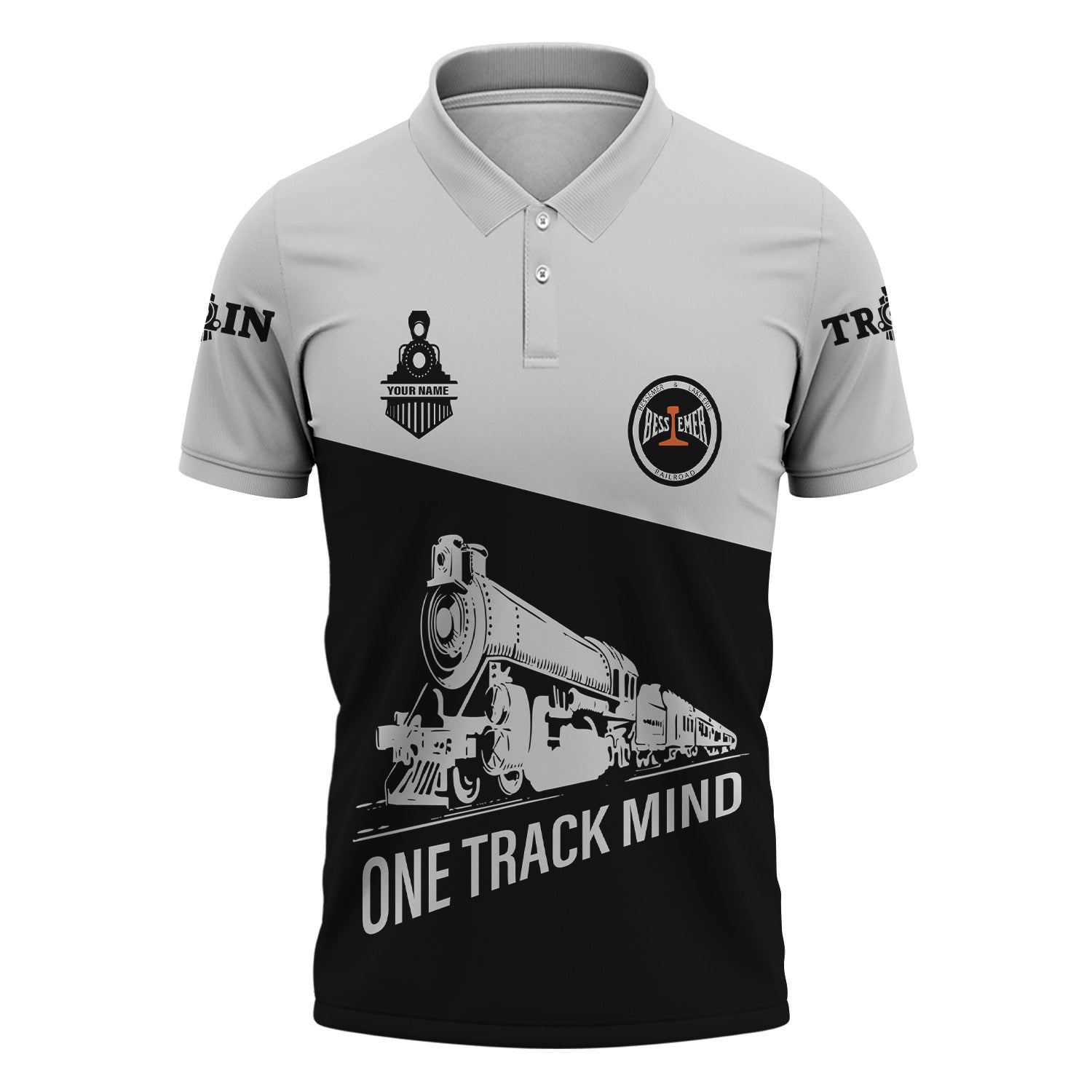 Railspirit Personalized Bessemer And Lake Erie Railroad Polo Shirt One Track Mind Unisex Train Shirt Gift Idea For Train Lover