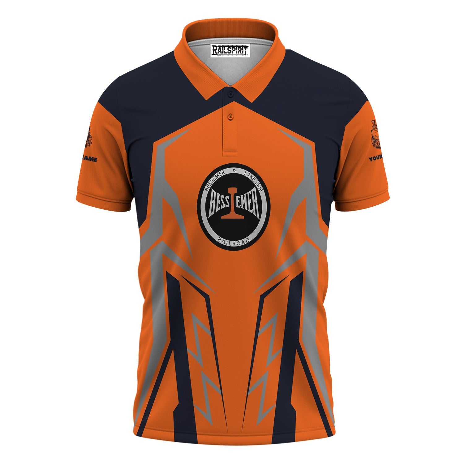 Railspirit Personalized Bessemer And Lake Erie Railroad Polo Shirt Futuristic Design with Custom Job Train Shirt