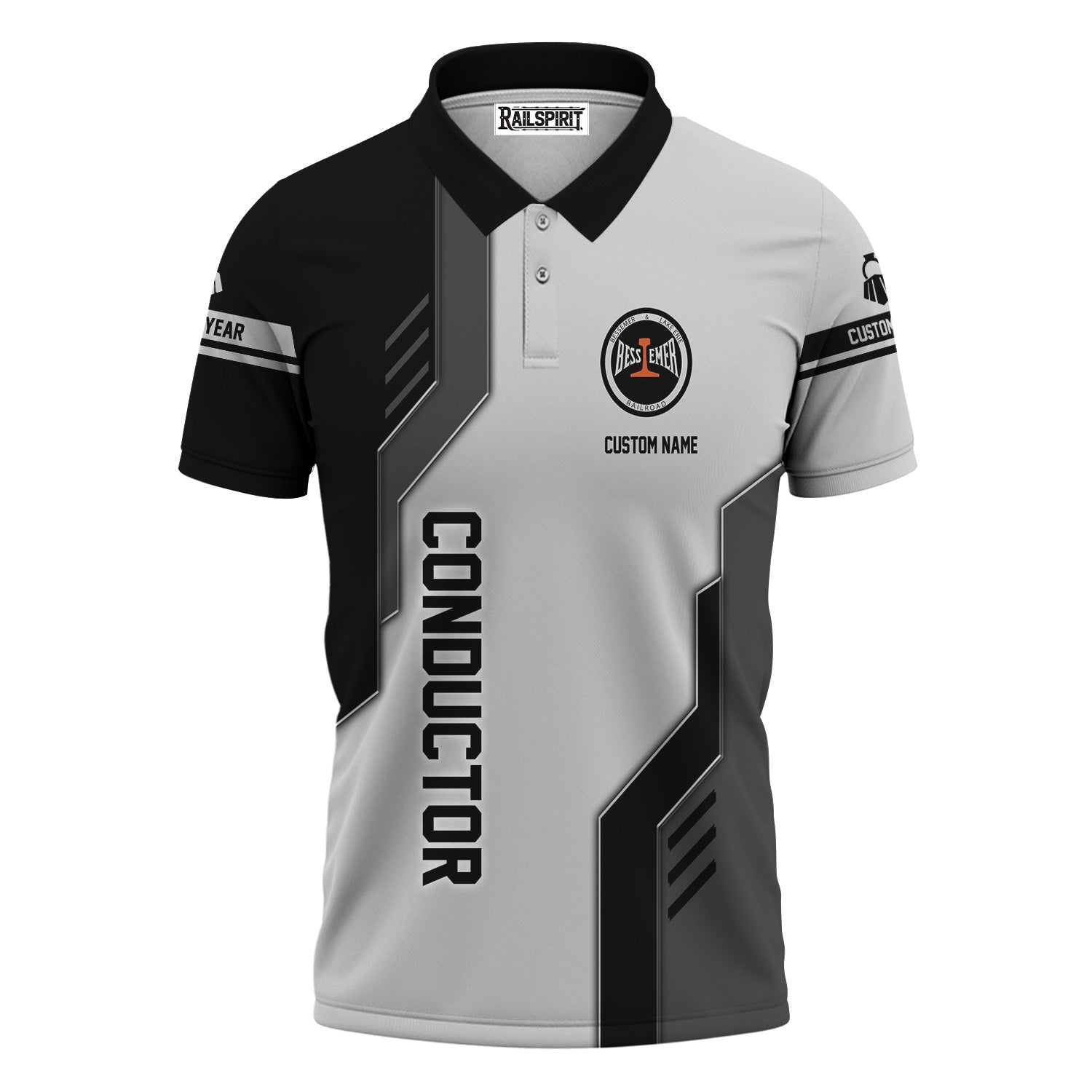 Railspirit Personalized Bessemer And Lake Erie Railroad Polo Shirt Unique Railway Style with Custom Job Train Shirt