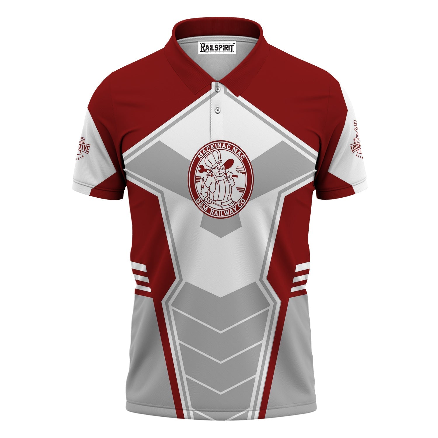 Railspirit Personalized Detroit & Mackinac Railroad Polo Shirt Engine-Inspired Style Train Shirt for Railroad Fanatic