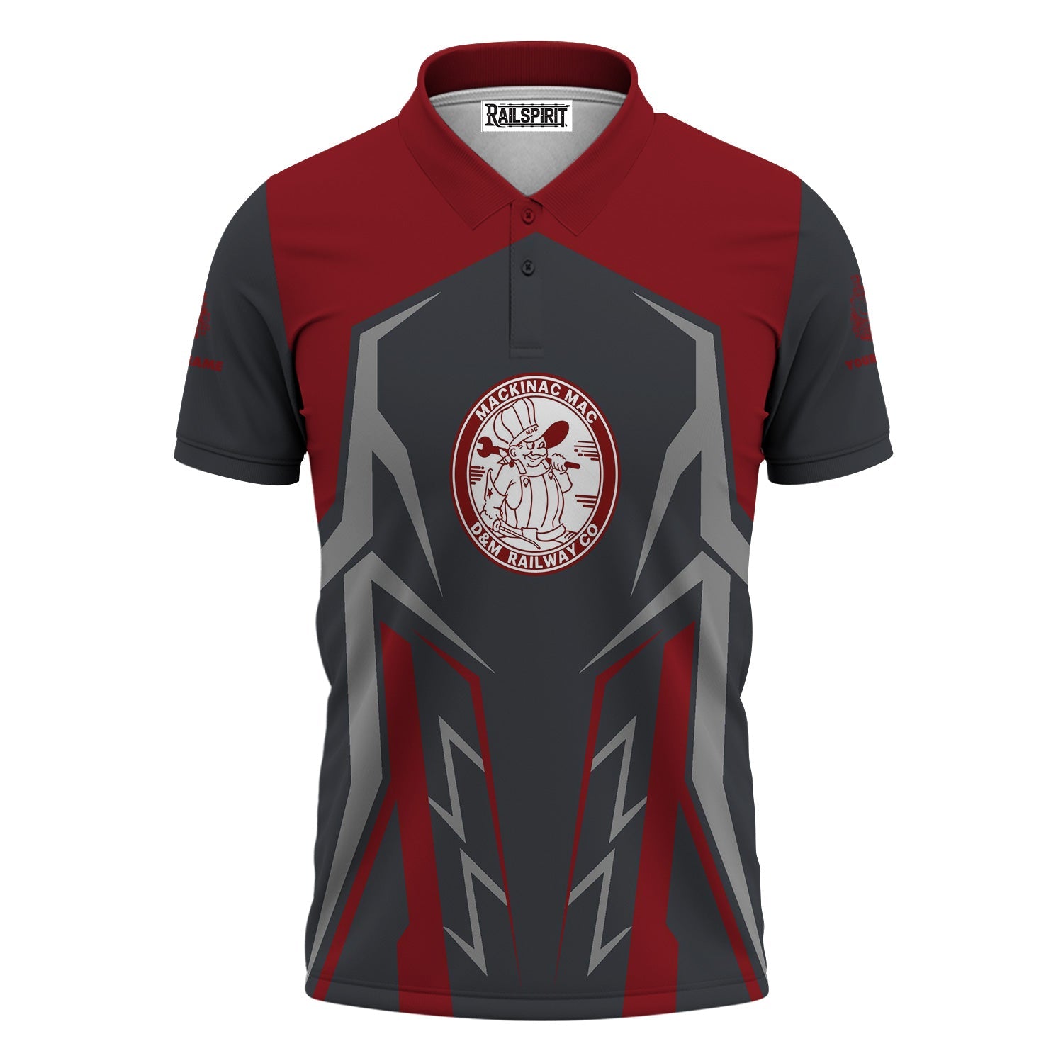 Railspirit Personalized Detroit & Mackinac Railroad Polo Shirt Futuristic Design with Custom Job Train Shirt