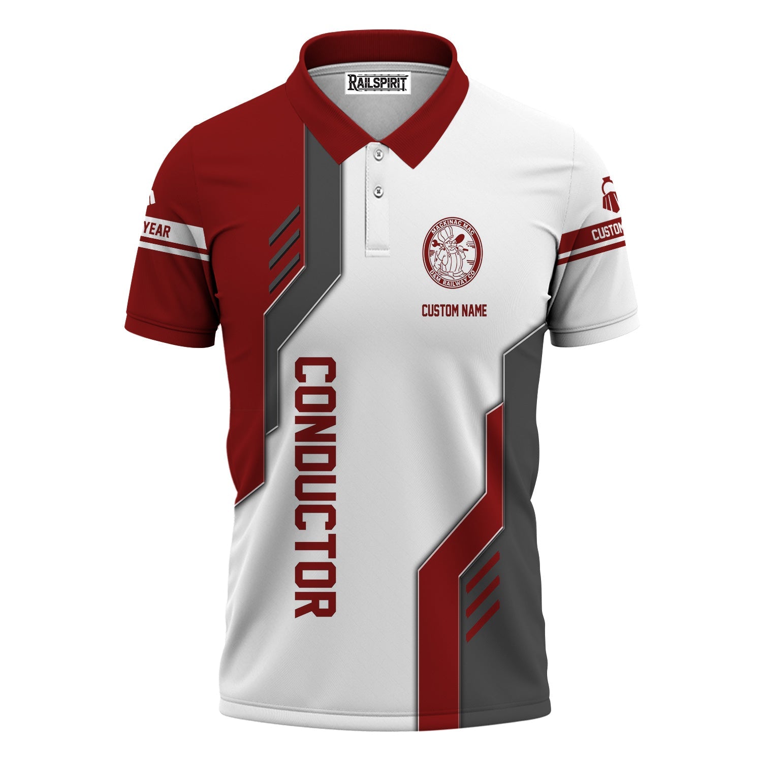 Railspirit Personalized Detroit & Mackinac Railroad Polo Shirt Unique Railway Style with Custom Job Train Shirt