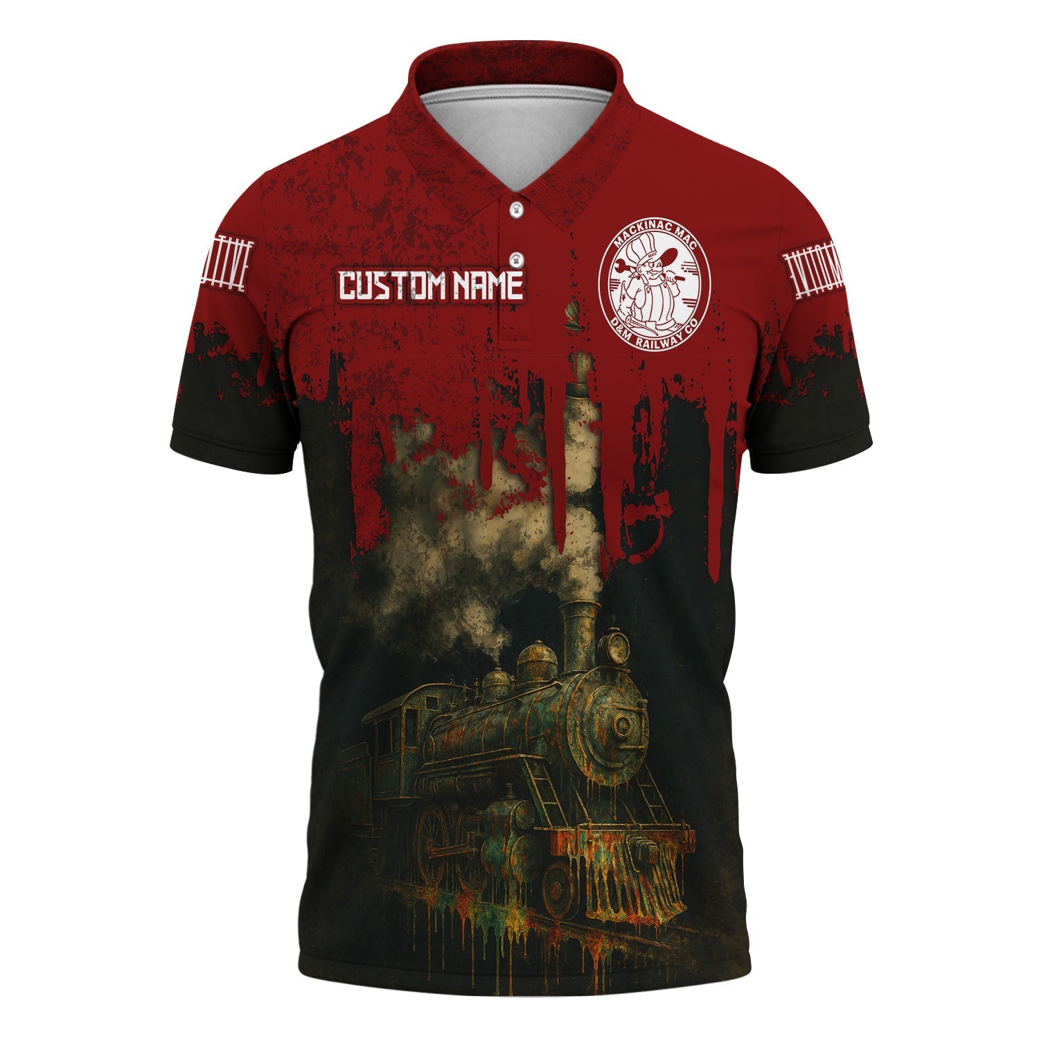 Railspirit Personalized Detroit & Mackinac Railroad Polo Shirt Vintage Train Art Style Shirt For Locomotive Fans