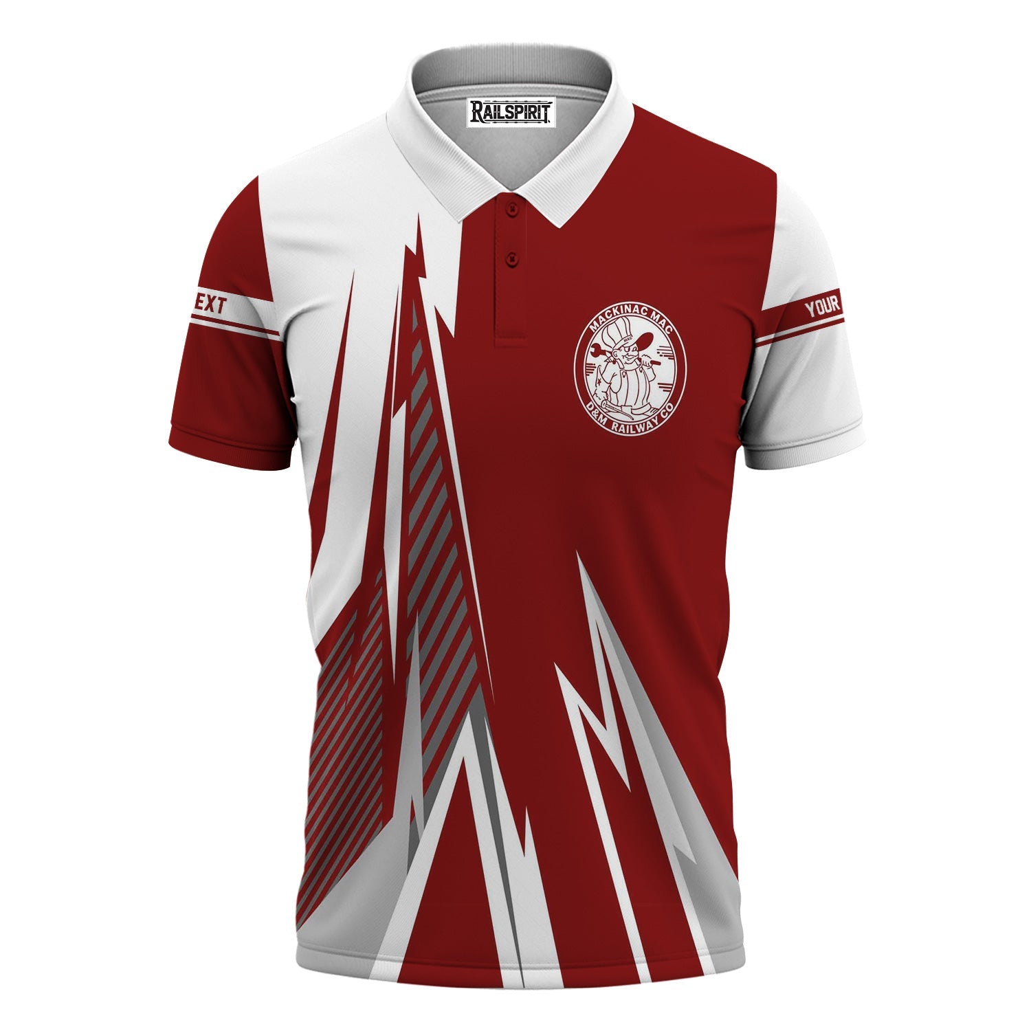 Railspirit Personalized Detroit & Mackinac Railroad Polo Shirt Lightning-Inspired Railway Style Shirt For Train Lovers