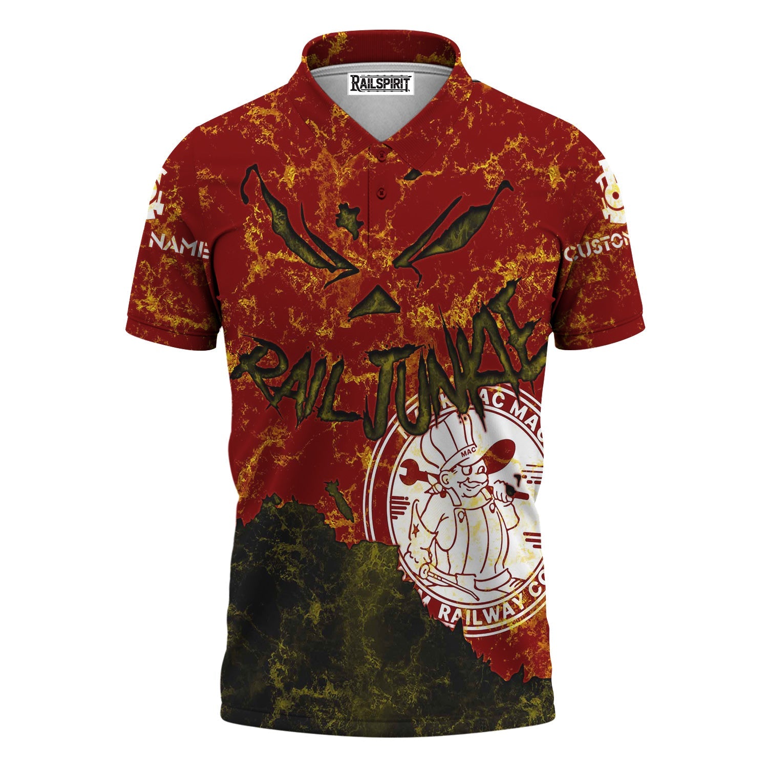 Railspirit Personalized Detroit & Mackinac Railroad Polo Shirt Torn Graphic Style Train Shirt For Rail Junkie