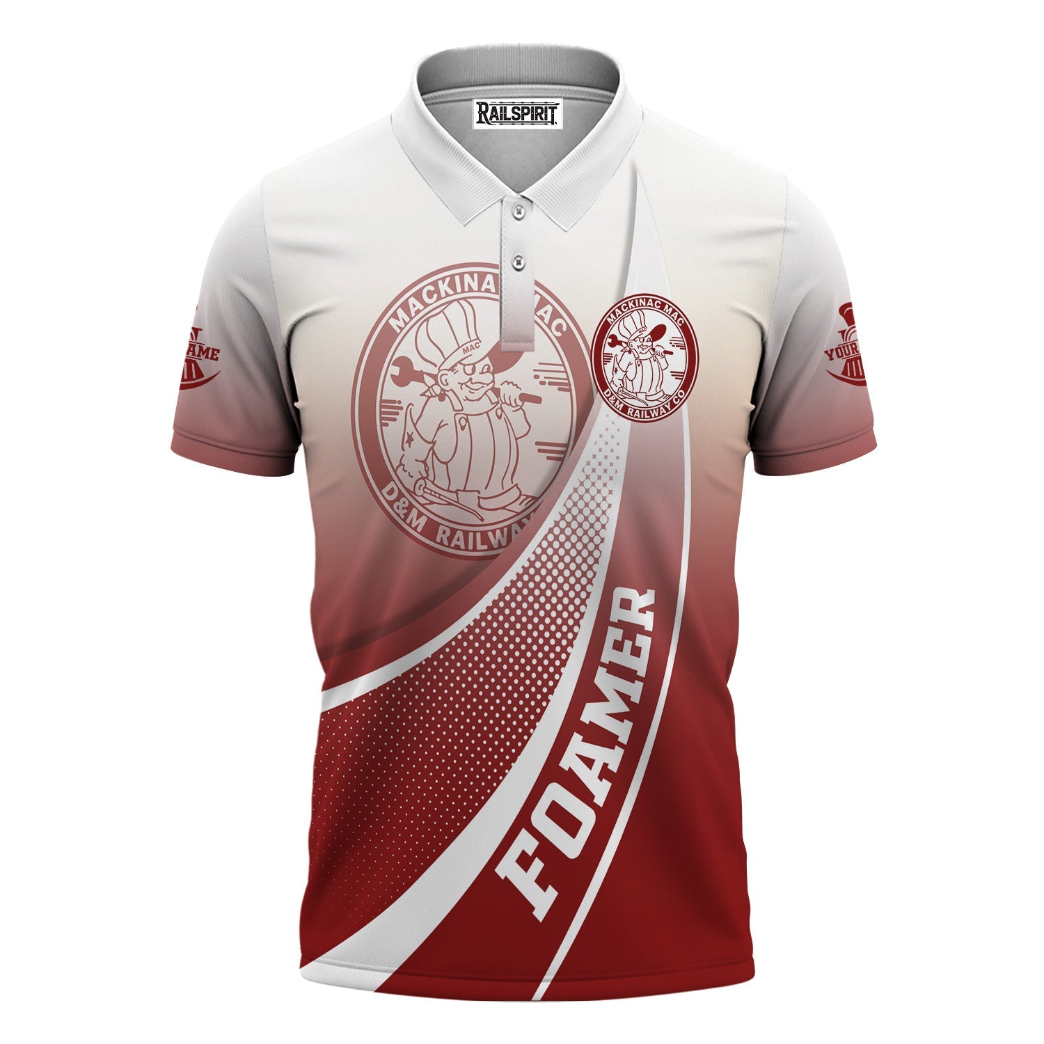 Railspirit Personalized Detroit & Mackinac Railroad Polo Shirt Railway-Themed Style Shirt Gift Idea For Trainspotter